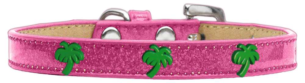 Green Palm Tree Widget Dog Collar Pink Ice Cream Size 10